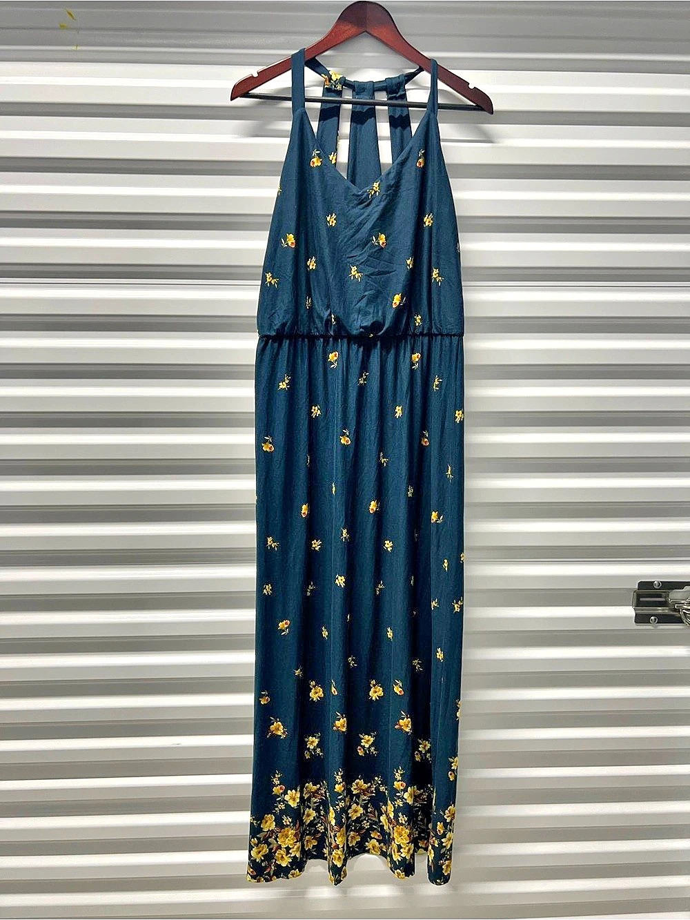 Nine Britton Floral Maxi Dress in Blue & Yellow Size Large